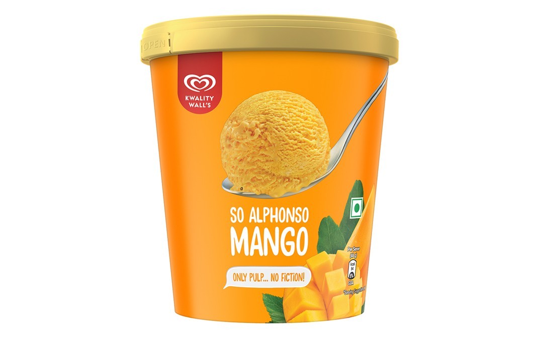 Kwality Walls So Alphonso Mango Only Pulp no Fiction   Cup  700 millilitre